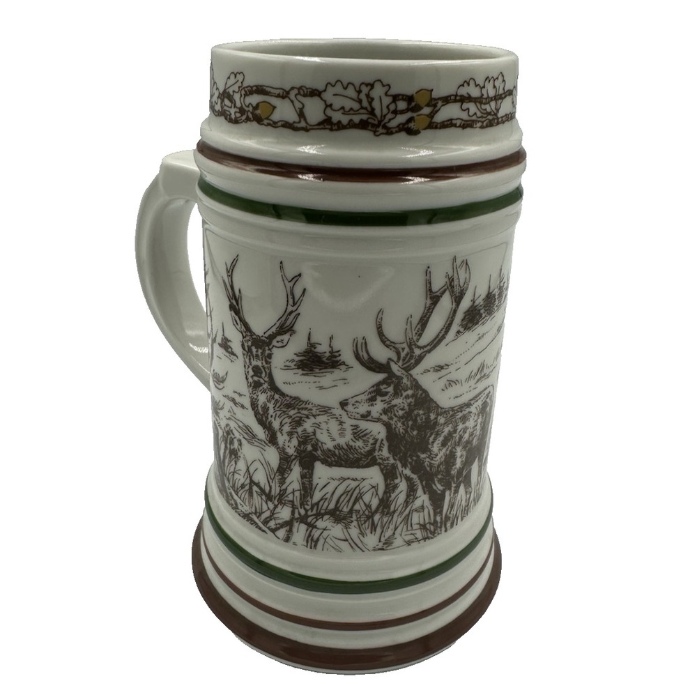 Freiberger Porzelllan Beer Stein with Hunting Theme made in GDR